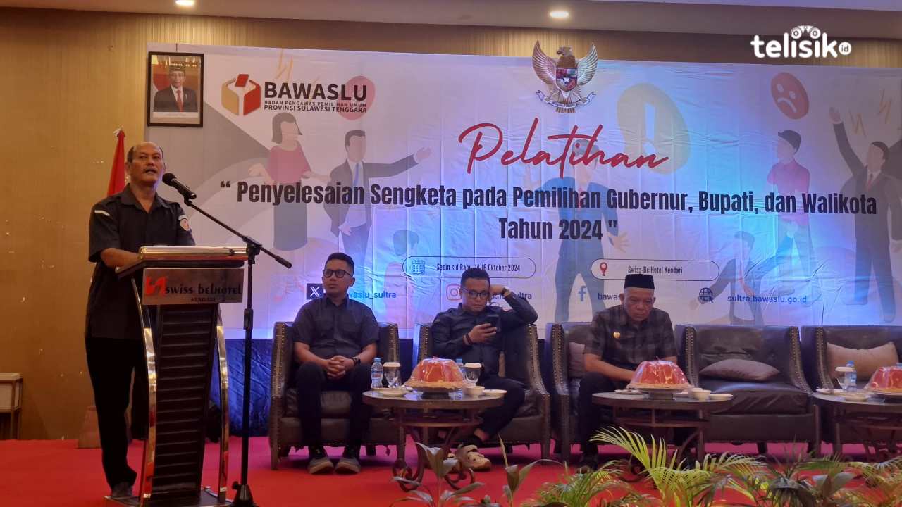 Bawaslu Provinsi Sulawesi Tenggara melaksanakan  pelatihan penyelesaian sengketa pada pemilihan gubernur, bupati dan walikota Tahun 2024. Foto: Erni Yanti/ Telisik