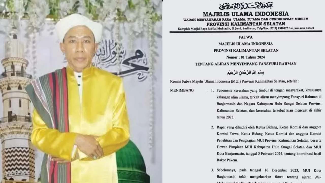 MUI Kalimantan Selatan mengeluarkan fatwa sesat atas ajaran Ahmad Fansyuri Rahman. Foto: Repro jawapos