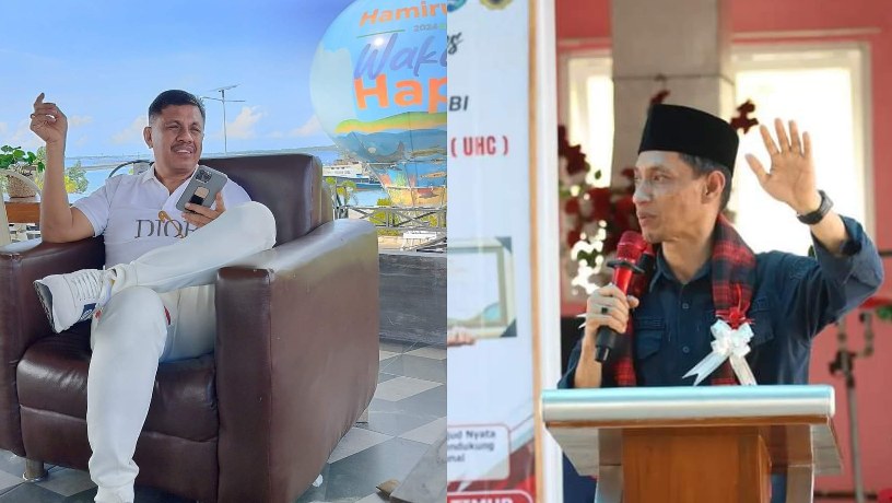 Calon bupati Wakatobi nomor urut 1 Hamirudin (kiri), nomor urut 2 Haliana (kanan). Foto: Facebook @hamirudin center/H.Haliana,SE