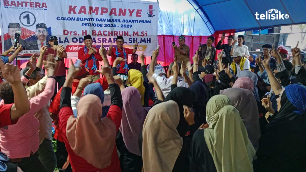 Ali Badin bersama pasangan Bahtera saat kampanye di Wamponiki, Minggu (20/10/2024). Foto : Sunaryo/Telisik