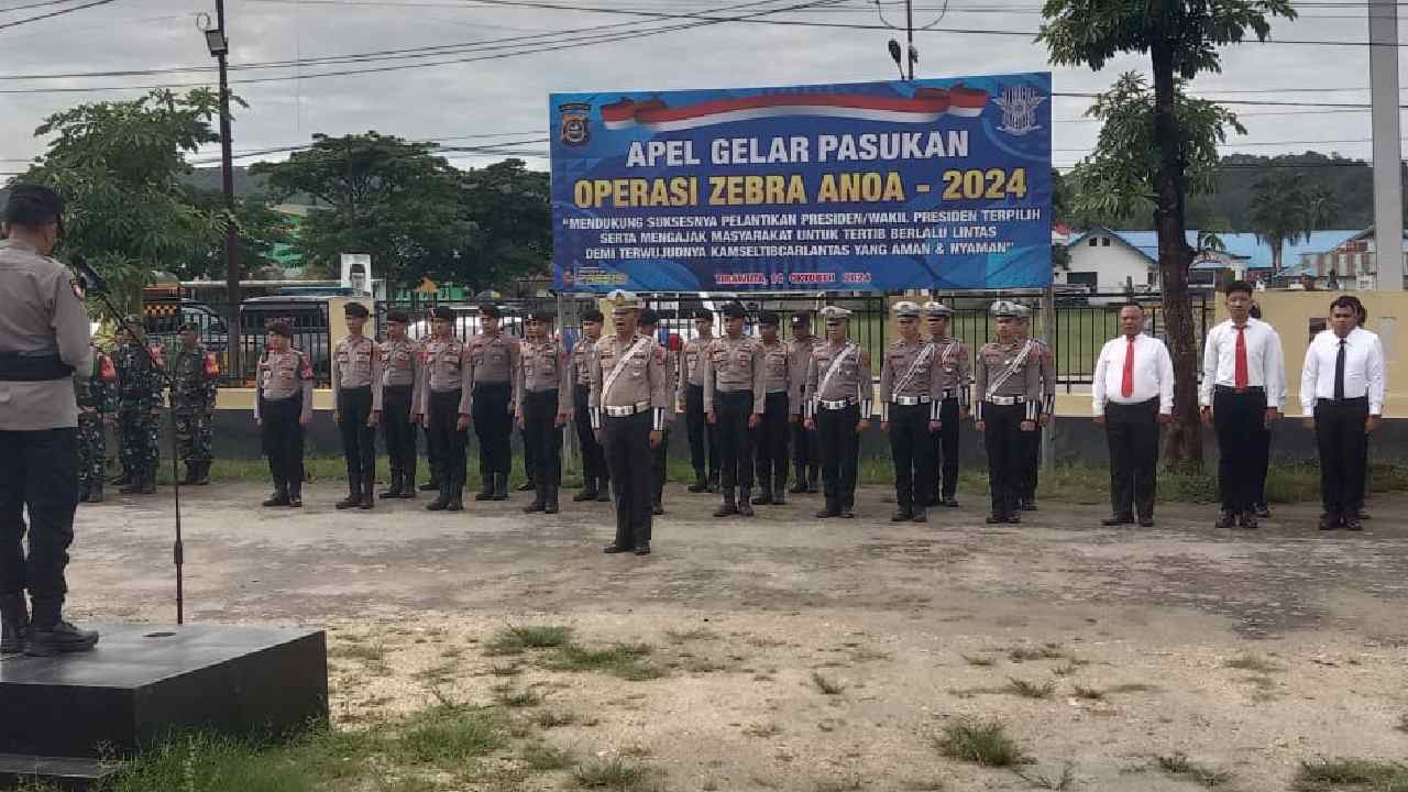 Apel gelar pasukan operasi zebra anoa 2024 Polres Kolaka Timur. Foto: Ist