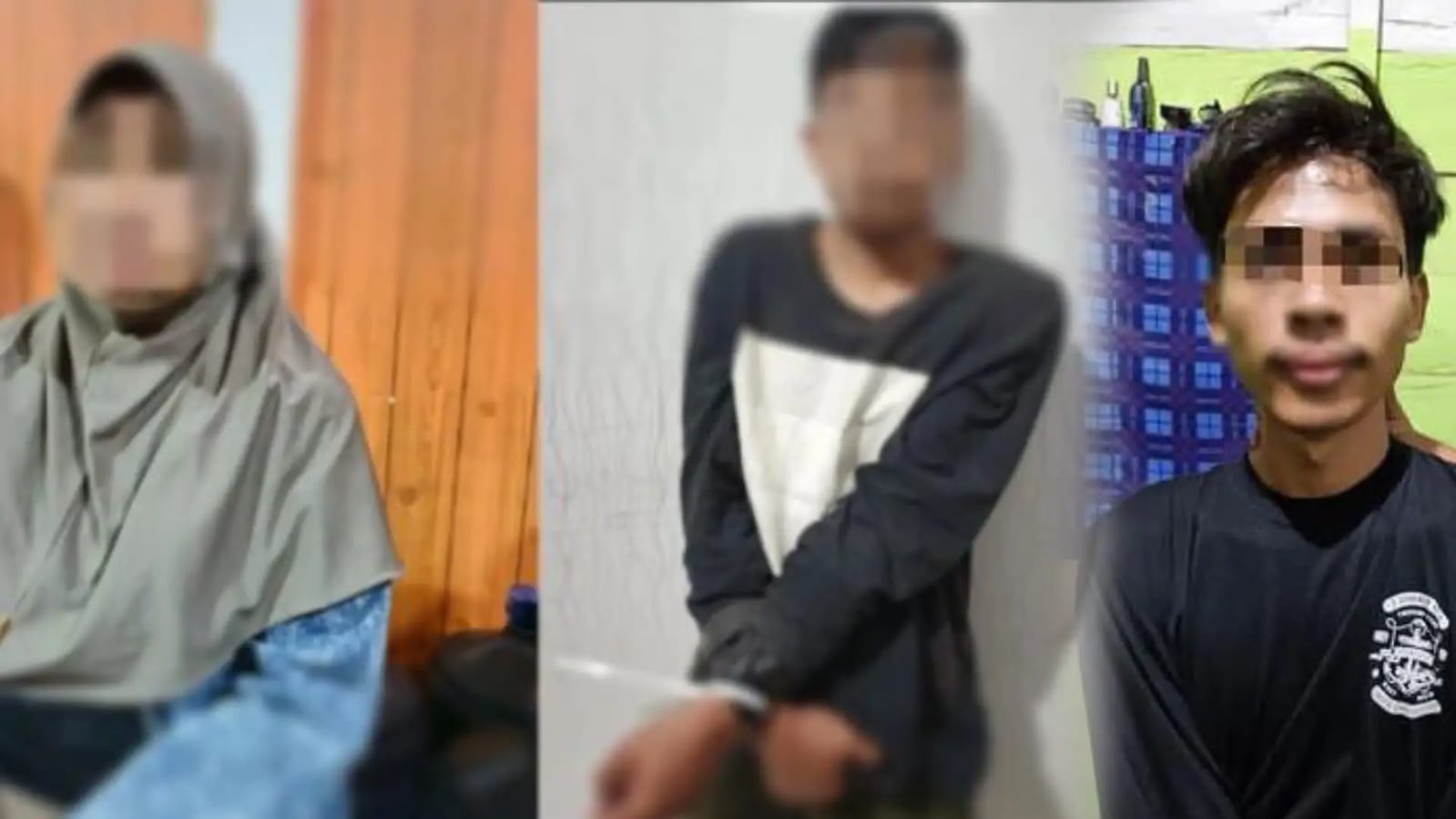 Tiga terduga pelaku pembunuhan mahasiswa UMK berhasil diamankan Polresta Kendari. Foto: Ist.