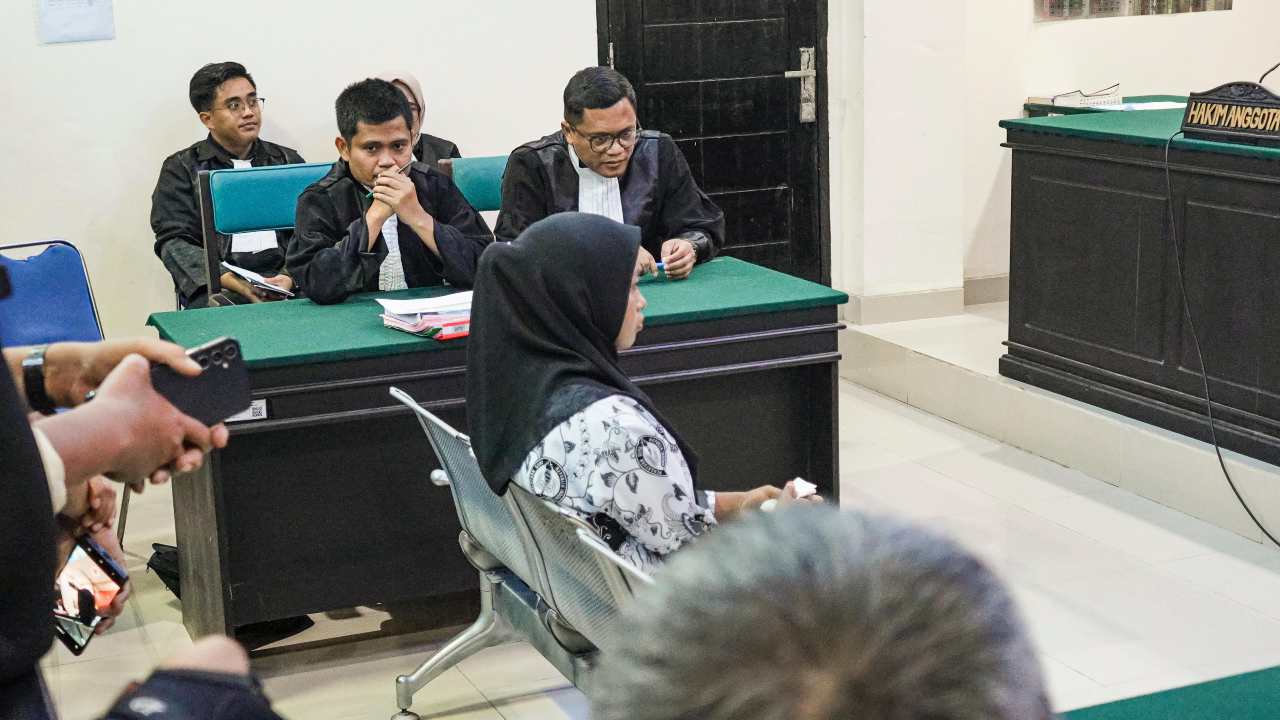 Suasana sidang guru honorer Supriyani di PN Andoolo, Konawe Selatan. Foto: Ist