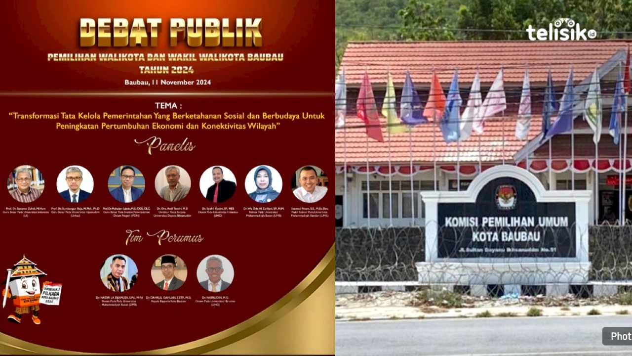 Tujuh panelis akan dihadirkan pada Debat Pemilihan Wali Kota dan Wakil Wali Kota Baubau, Senin (11/11/2024). Foto: Ist/Elfinasari telisik
