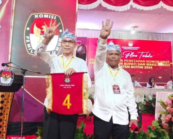 Pasangan calon Bupati dan Wakil Bupati Buton, Basiran dan La Ode Rafiun. Foto: Ist
