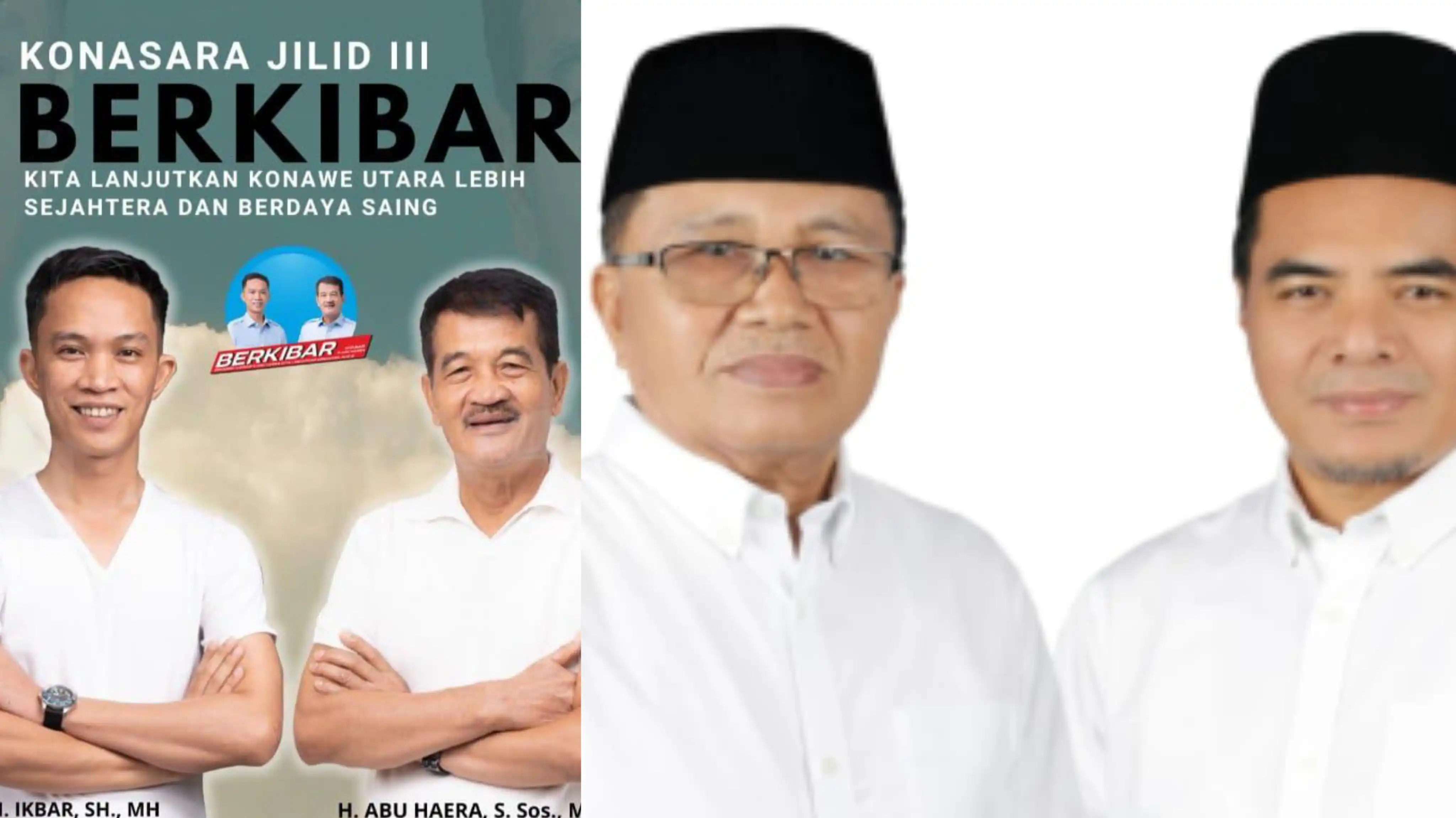 Pasangan Ikbar-Abu Haera (kiri) dan Pasangan Sudiro-Raup (kanan). Foto: Ist