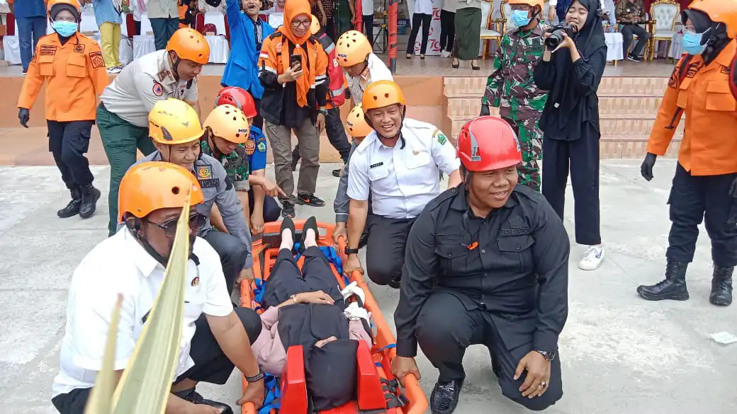 Pemkab Konawe gelar simulasi penanganan bencana gempa Bumi di Kabupaten Konawe. Foto: Ist