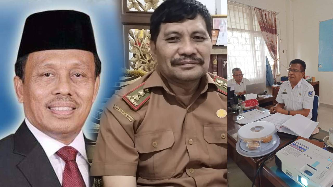 Cawabup, Syarifuddin Udu, Kepala BPKAD Muna, La Ode Hasrun dan Kadis PMD, Fajaruddin Wunanto. Foto: Ist.