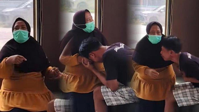 Moment seorang ibu di Kecamatan Dungingi, Kota Gorontalo mengadukan anaknya ke Polisi karena sering melawan. Foto: Repro tribunnews.com