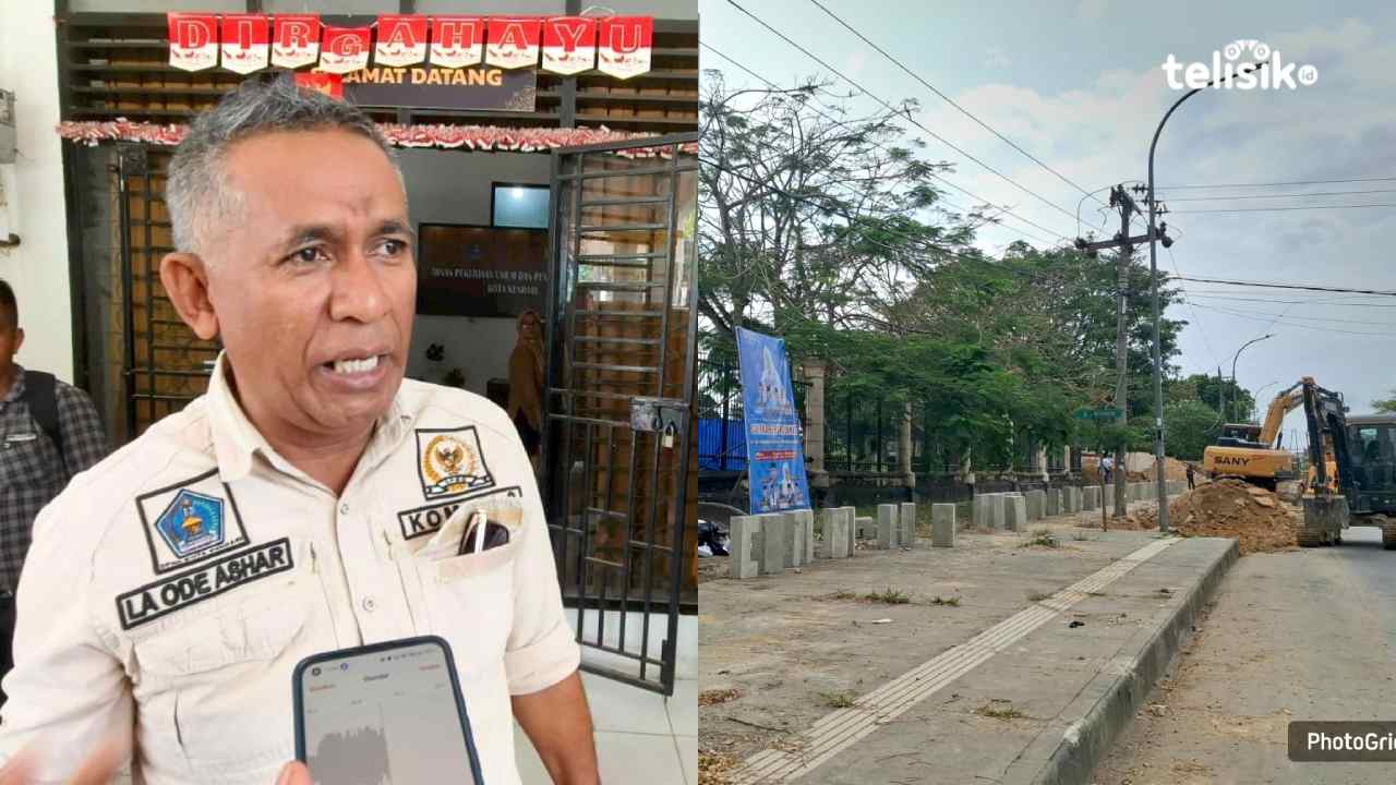 DPRD Kota Kendari terus memantau perkembangan pembangunan kawasan pedestrian di Eks MTQ Kendari. Foto: Erni Yanti/ Telisik