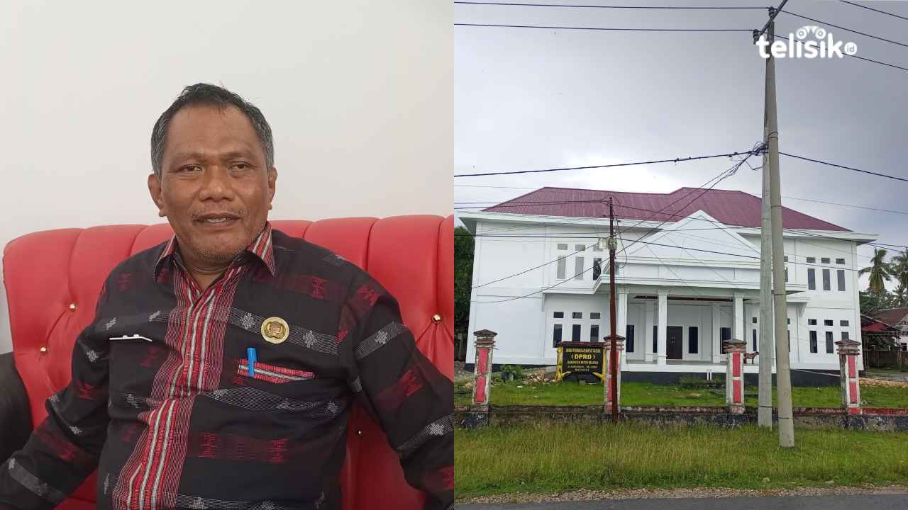 Sekwan DPRD Buton Selatan, Nurnani (kiri), dan bakal Gedung  DPRD Buton Selatan yang sudah memasuki 60 persen pengerjaan. Foto: Ali Iskandar Majid/telisik