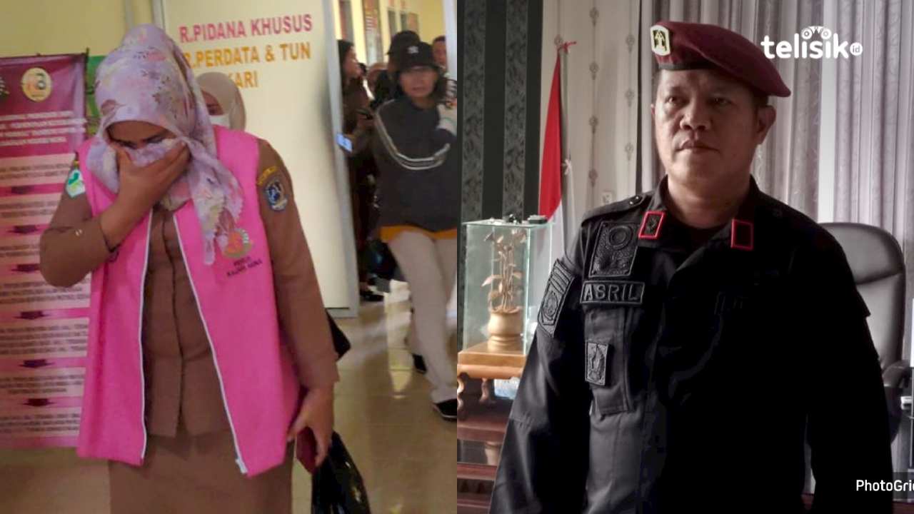 Karutan Kelas IIB Raha, Muhamad Asril Yasin A.Tahyas dan tersangka dugaan korupsi. Foto : Sunaryo/Telisik