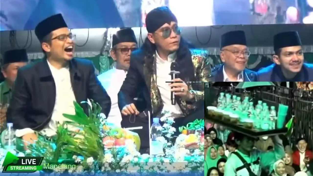 Gus Miftah panggil penjual es teh dengan kata sarkas saat acara Magelang Bersholawat. Foto: Repro Jawapos