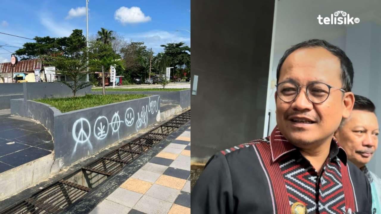 Penjabat (Pj) Wali Kota Kendari, Parinringi, geram terhadap aksi vandalisme yang merusak keindahan Kota Kendari. Foto:Nabila/Telisik
