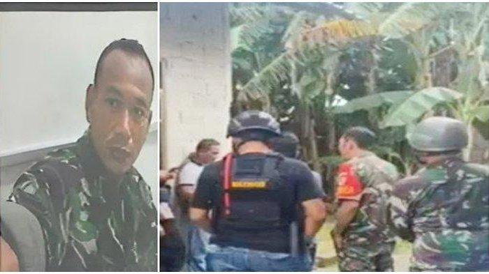 Tampang Sertu Hendri (kiri) yang jadi buronan TNI-Polri dan (Kanan). Foto: Repro tribunnews.com