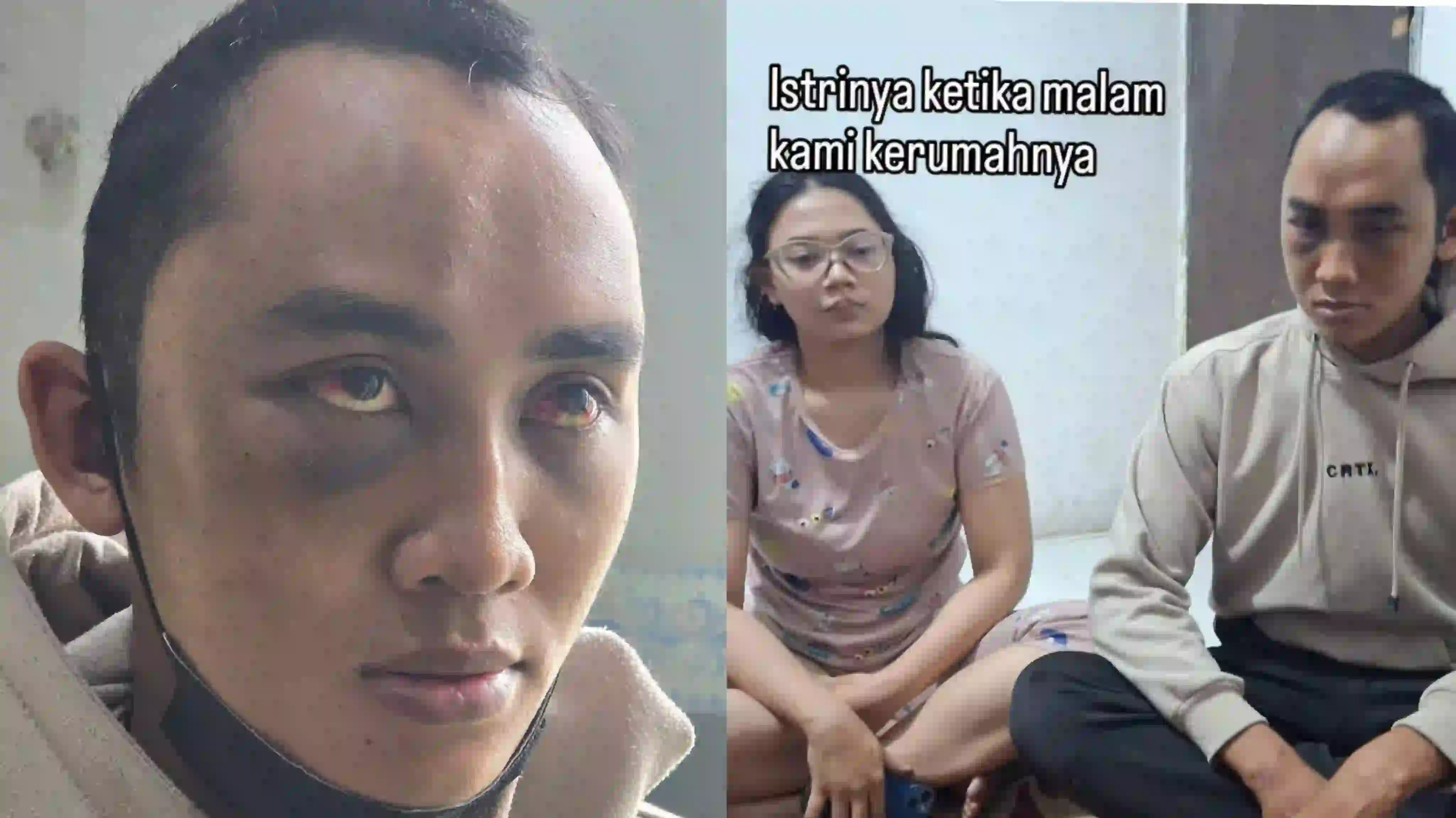 Wajah lebam dan tubuh penuh cakaran, Calvin jadi korban KDRT Istrinya. Foto: Instagram@cimahi_banget