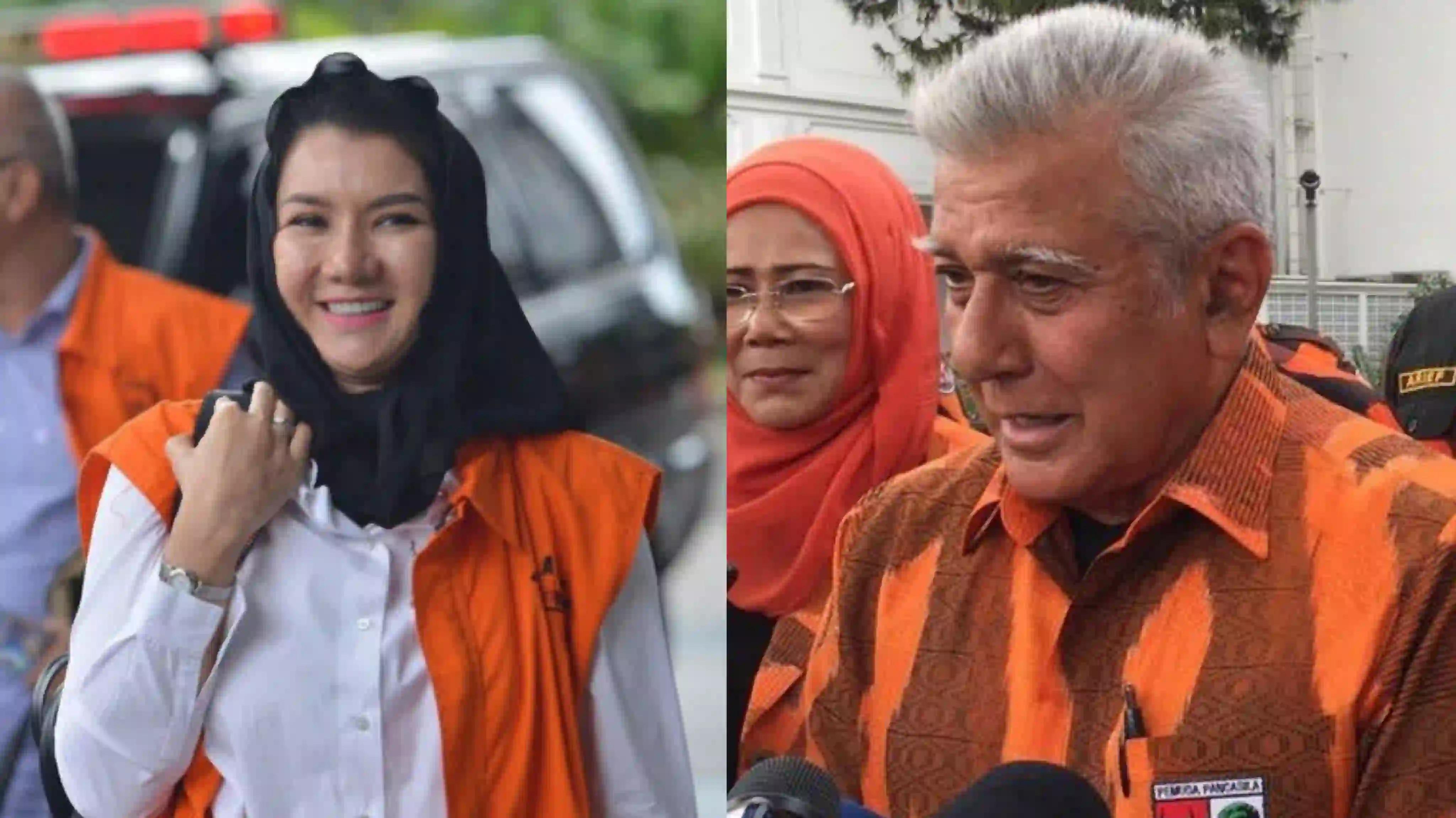 Kasus Gratifikasi mantan Bupati Kutai Kartanegara, Rita Widyasari (kiri), ikut menyeret nama Ketua Umum PP Japto Soerjosoemarni (kanan). Foto: Repro Kumparan/Kompas