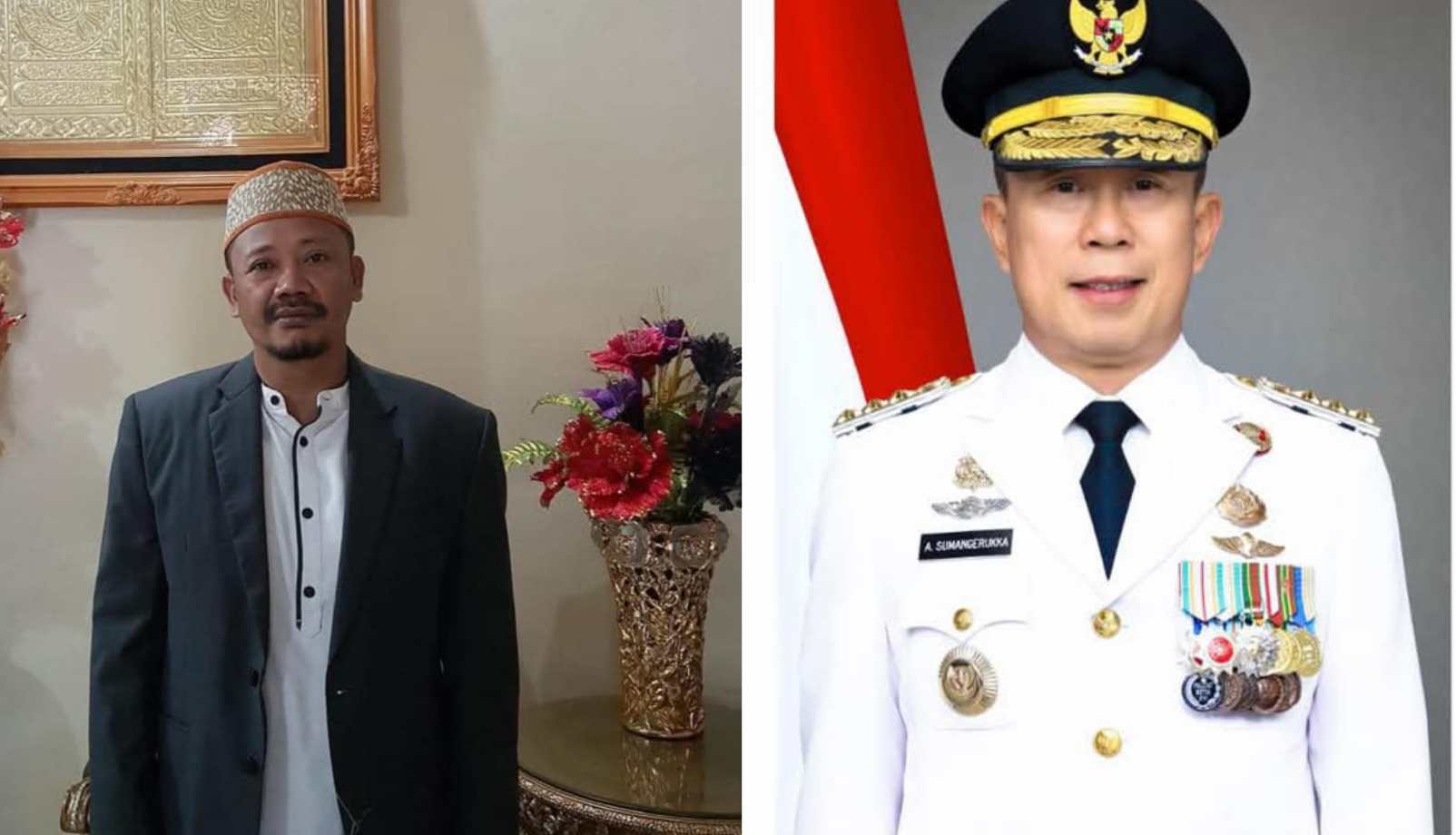 Dr. H. Azahari (kiri) bakal dilantik Gubernur Sulawesi Tenggara, Andi Sumangerukka (kanan). Foto: Facebook@AZhari