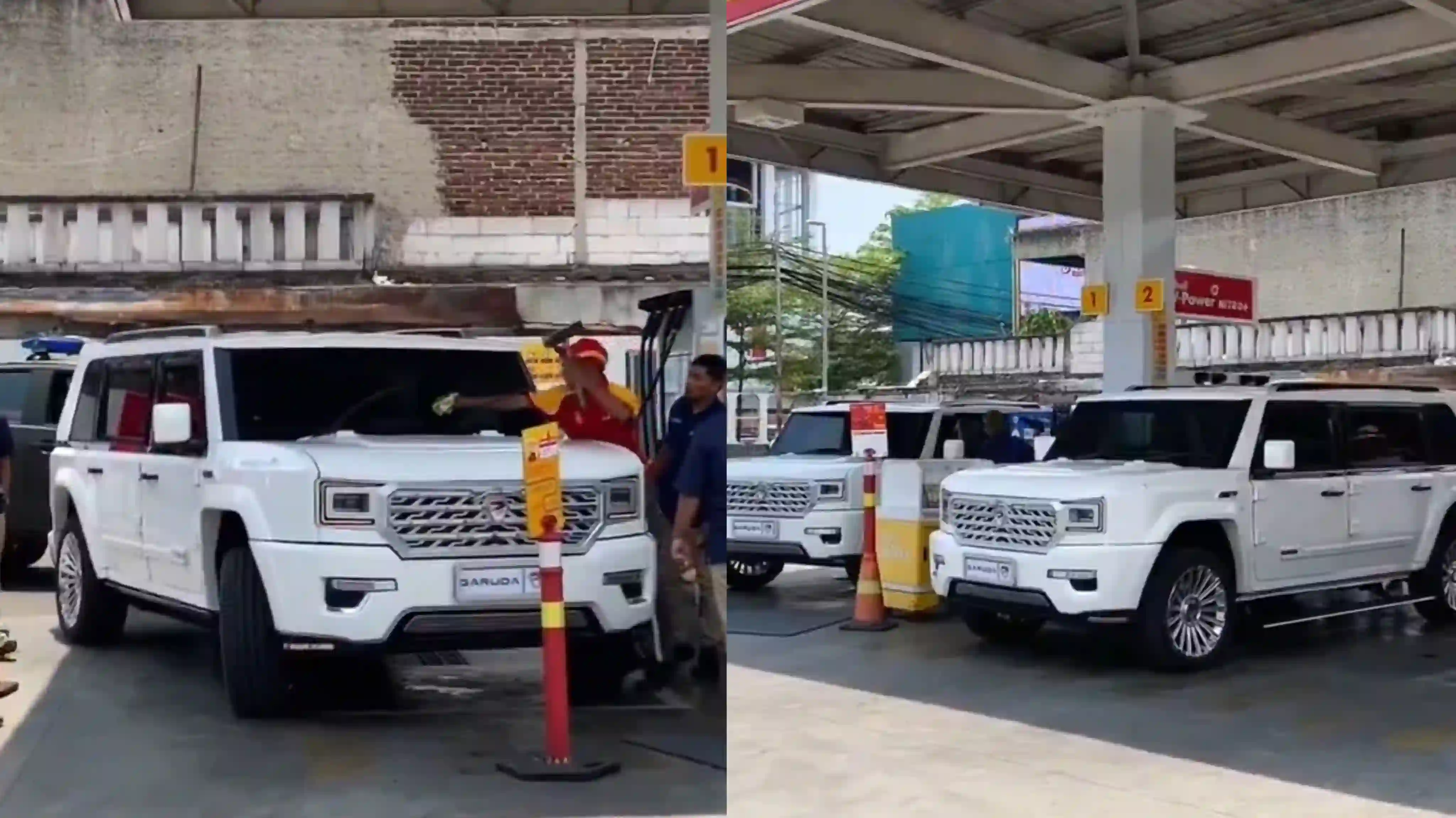 Viral mobil kepresidenan diduga dipakai Prabowo isi BBM di Shell. Foto: Screenshot Video