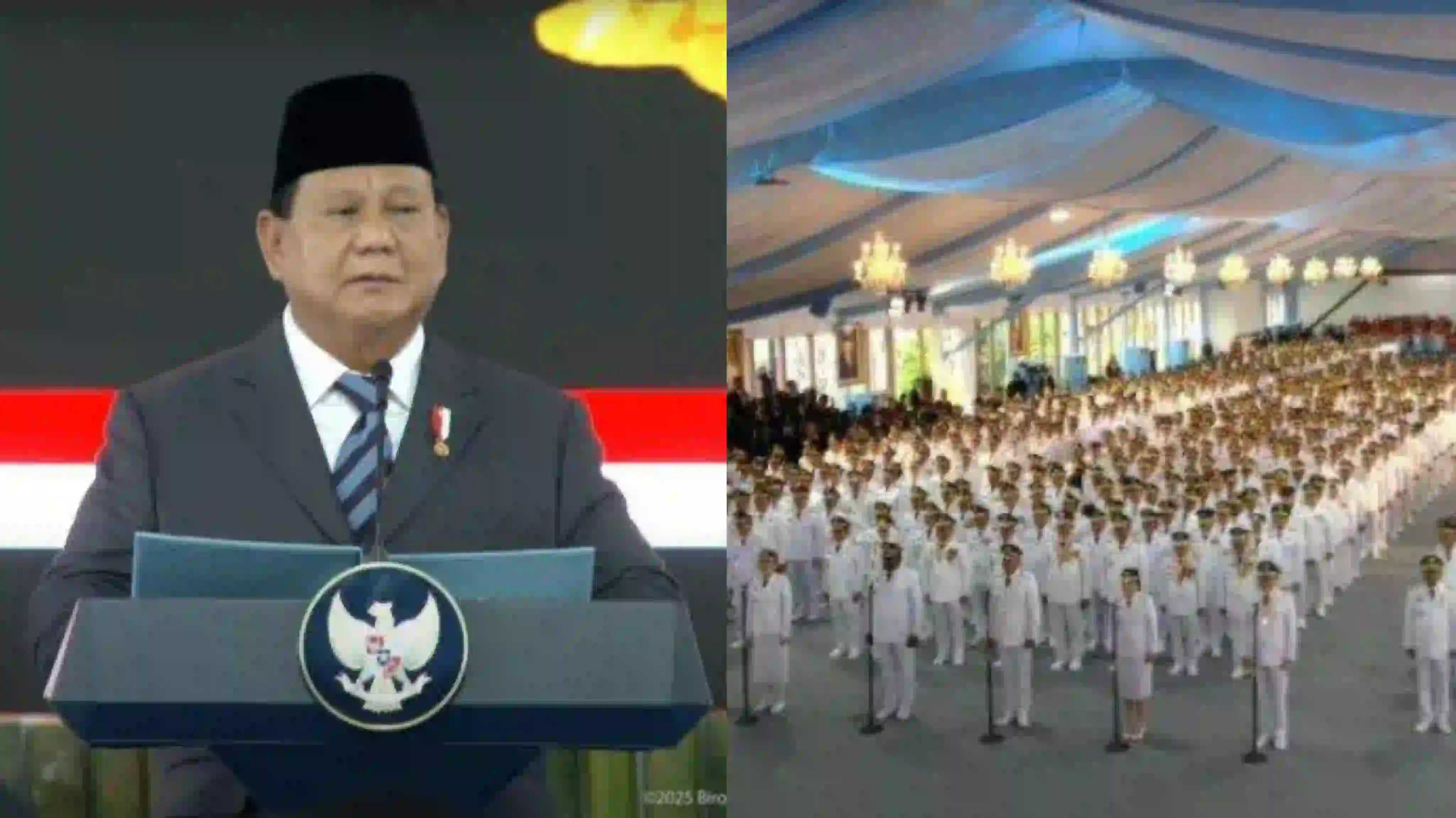 Prabowo saat melantik ratusan kepala daerah di Istana Negara. Foto: YouTube@Sekretariat Presiden