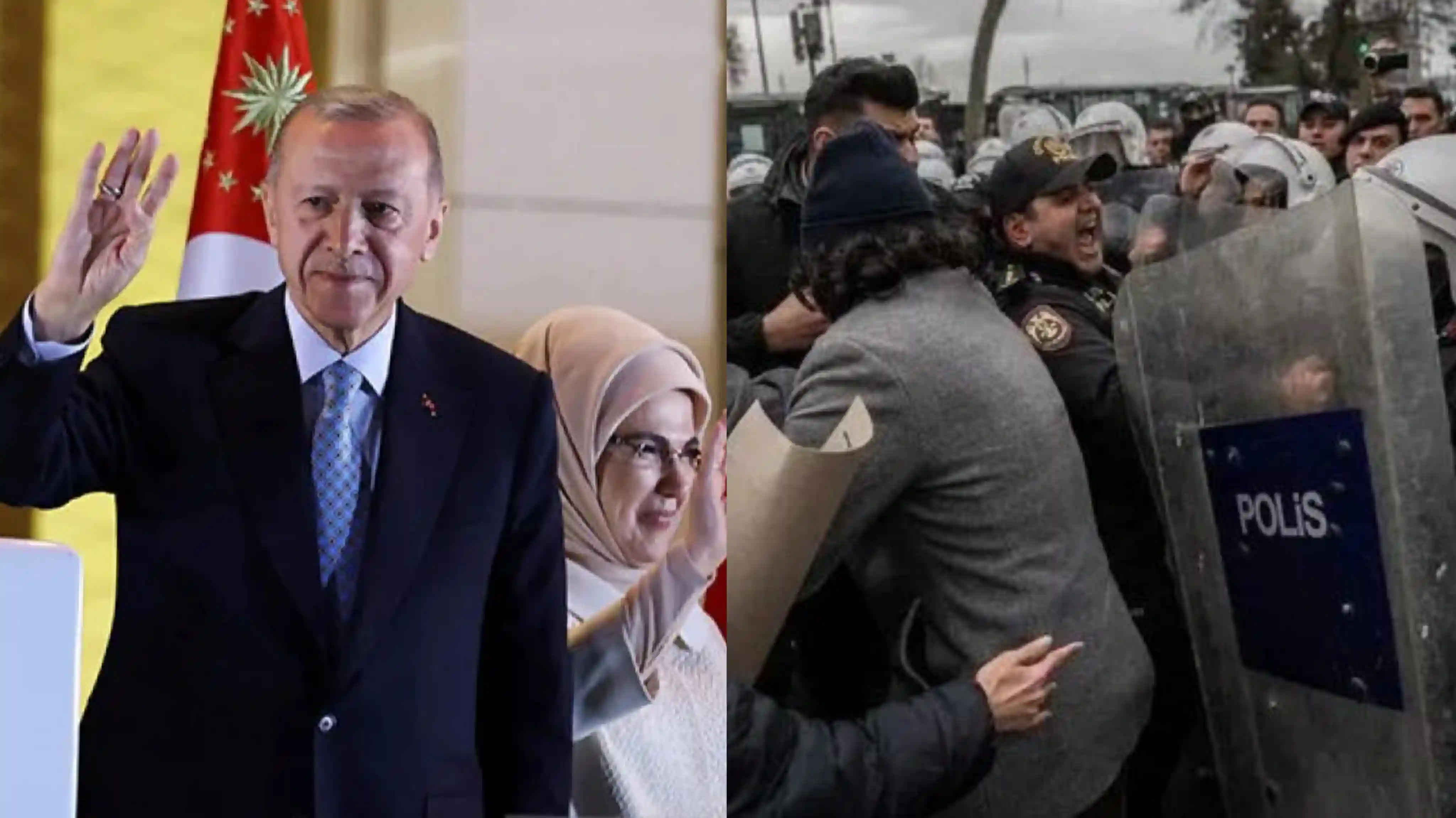 Ribuan warga Turki turun ke jalan memprotes penangkapan Ekrem Imamoglu, menentang kebijakan Recep Tayyip Erdogan. Foto: Repro AFP.
