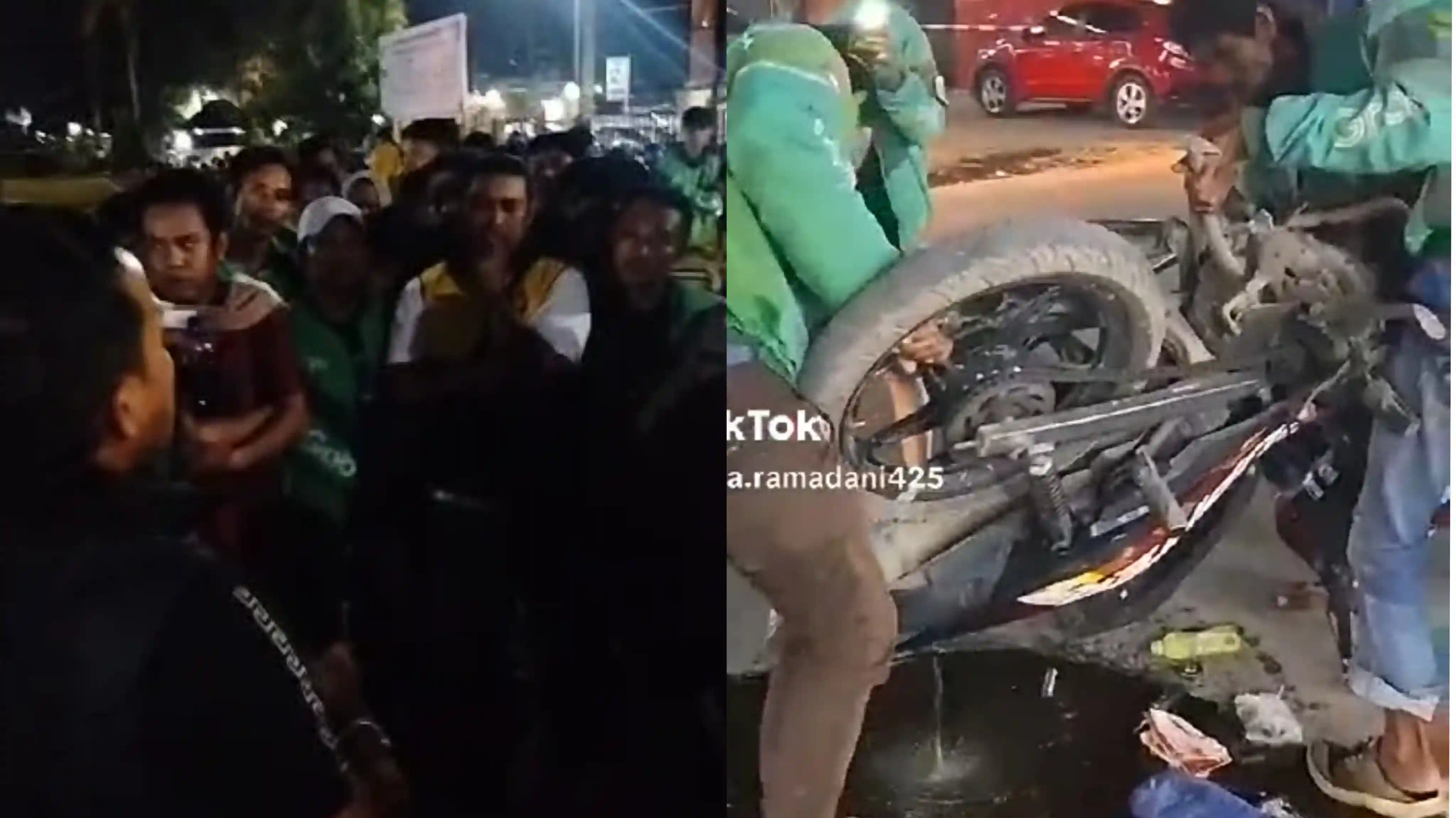 Ratusan ojol Kendari mogok usai isi Pertalite, diduga tercampur solar. Foto: Screenshot Video