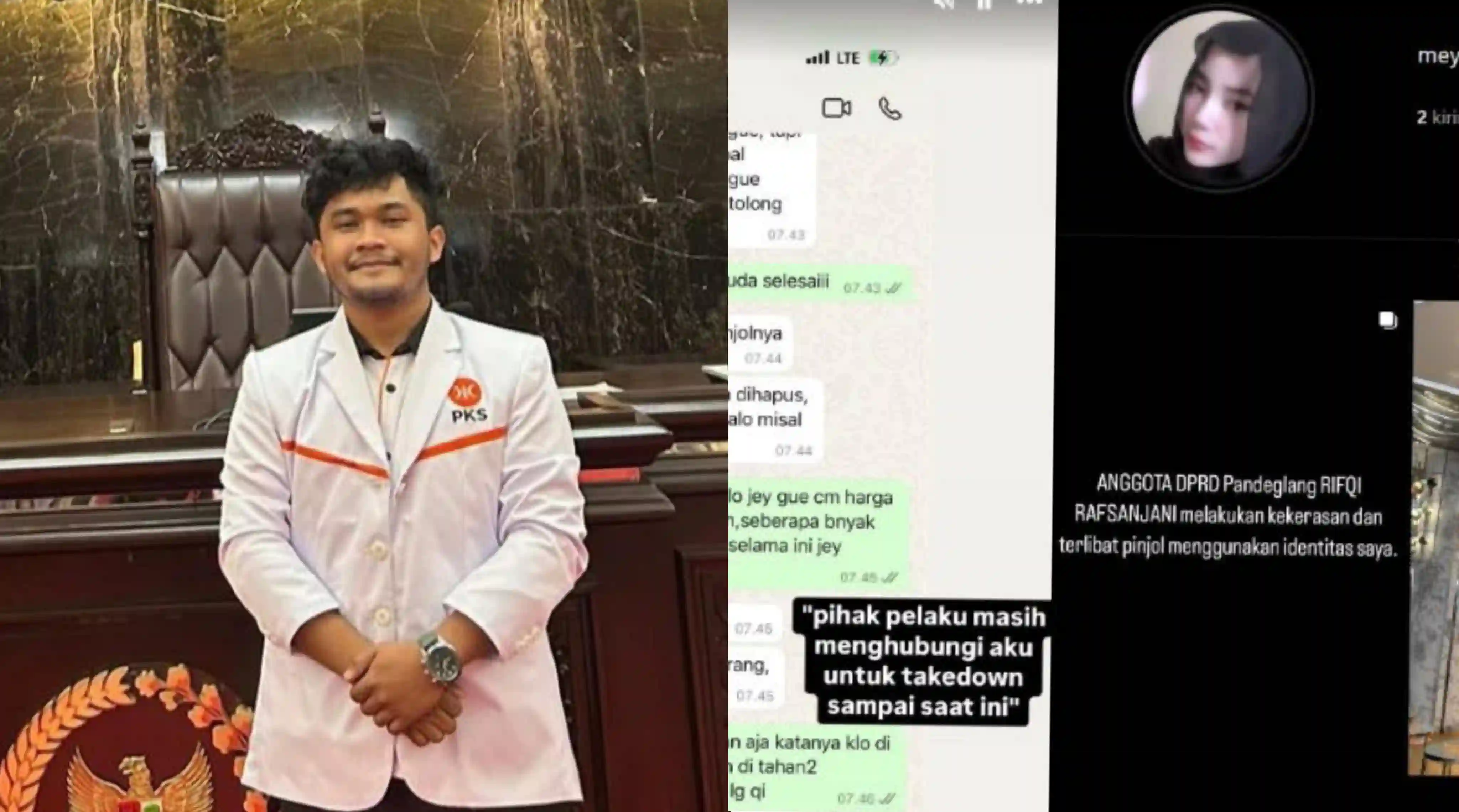 Media sosial diramaikan kabar anggota DPRD Rifqi Rafsanjani terkait pinjol. Foto: Repro Viva.