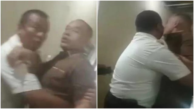 Video dua anggota DPRD Medan berkelahi di kamar mandi viral. Foto: Repro Gelora.