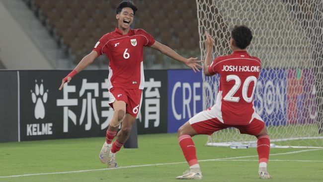 Timnas Indonesia U-17 memastikan diri lolos ke Piala Dunia U-17 setelah mengalahkan Yaman di Piala Asia. Foto: Repro Detiksport.