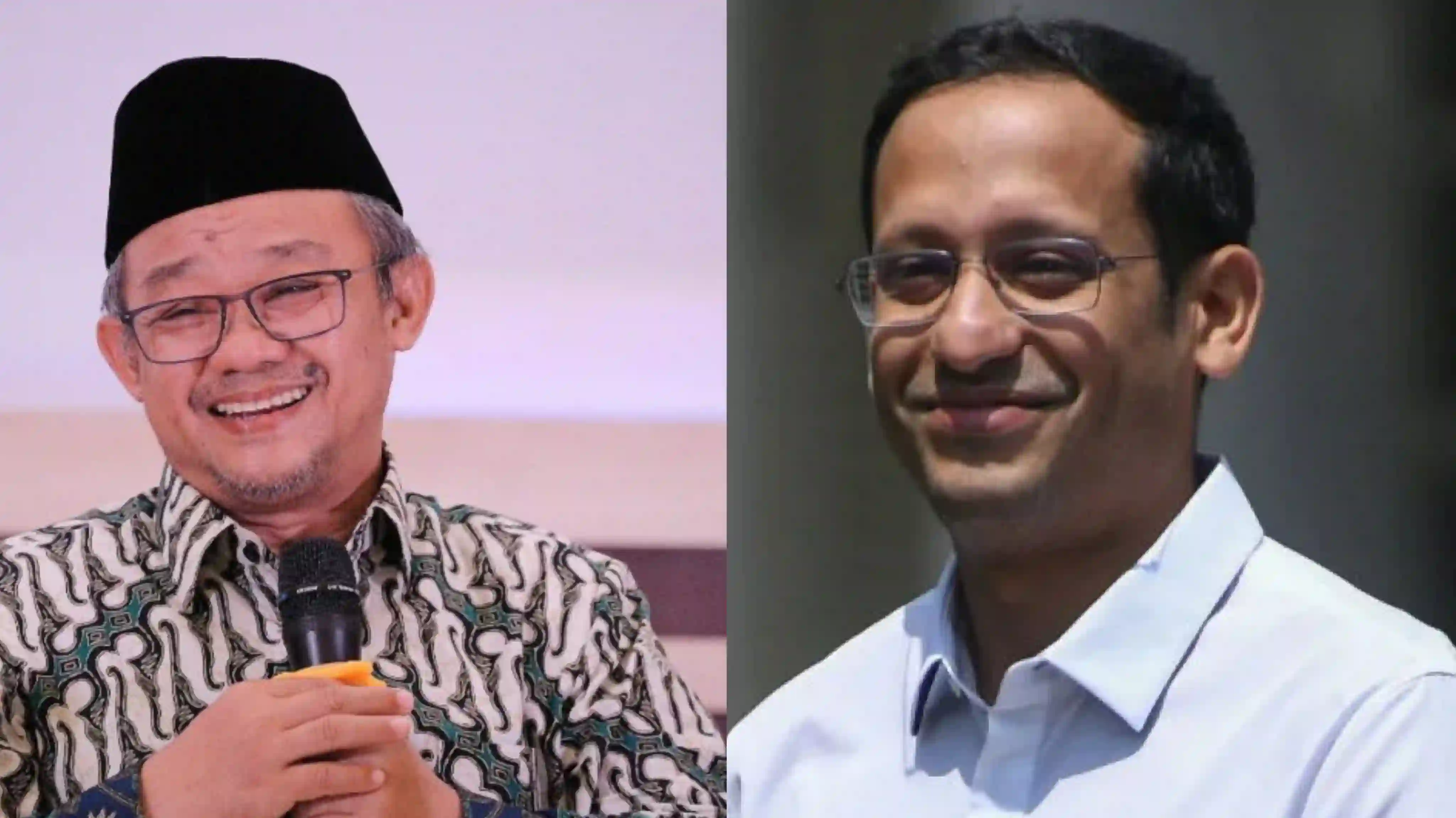 Abdul Mu’ti (kiri) kembalikan penjurusan SMA setelah dihapus era Nadiem Makarim (kanan). Foto: Repro Antara/Muhammadiyah.