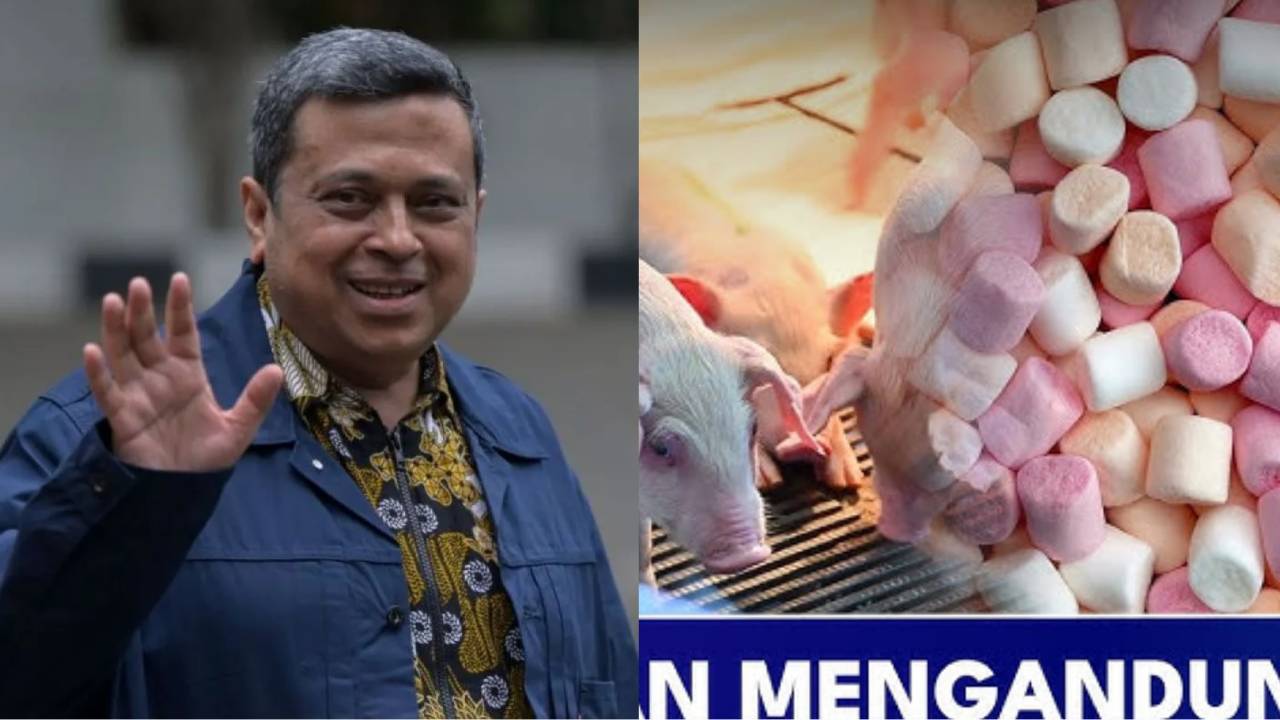 Ahmad Haikal Hasan umumkan produk halal mengandung babi beredar di pasaran. Foto: Repro Antara/Narasi TV.