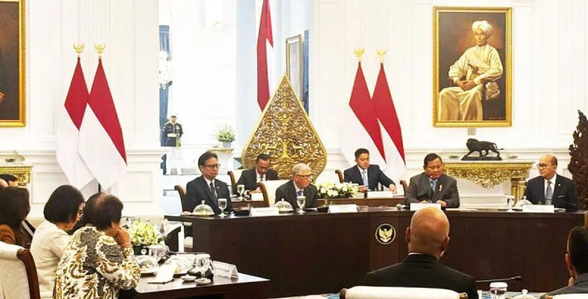 Haji Isam hingga 9 naga hadir temani Prabowo sambut Bill Gates. Foto: Repro Antara.