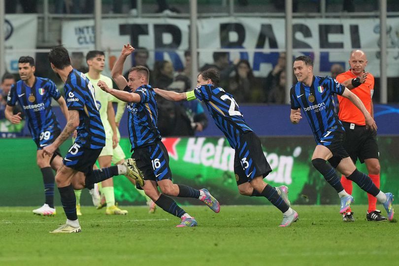 Inter Milan memastikan lolos ke final Liga Champions usai menghajar Barcelona 4-3 dengan agregat 7-6. Foto: Repro AP Photo.