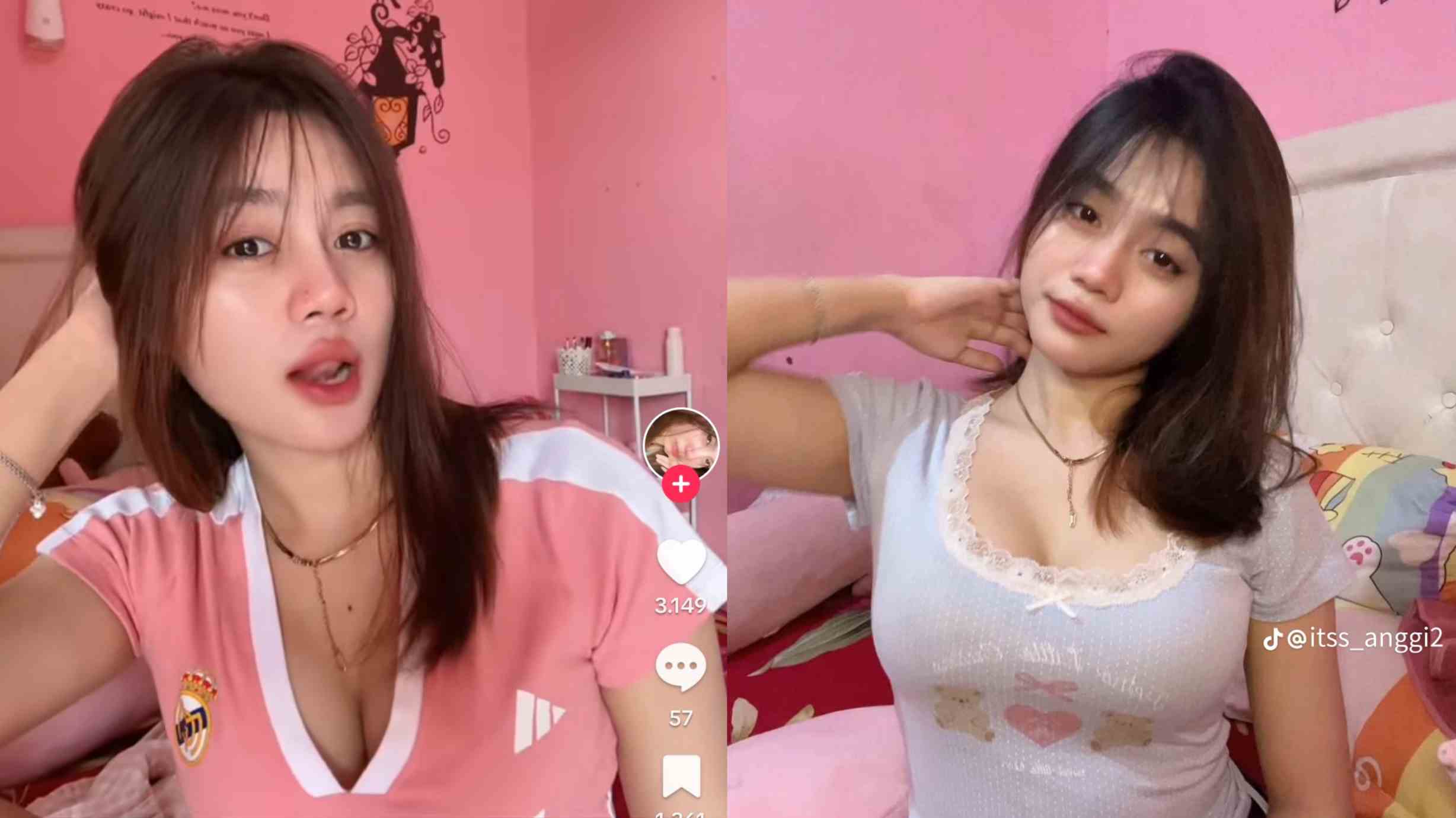 Video 2 menit 47 detik Anggi TikTok viral, gegerkan dunia maya. Foto: TikTok@itss_anggi.