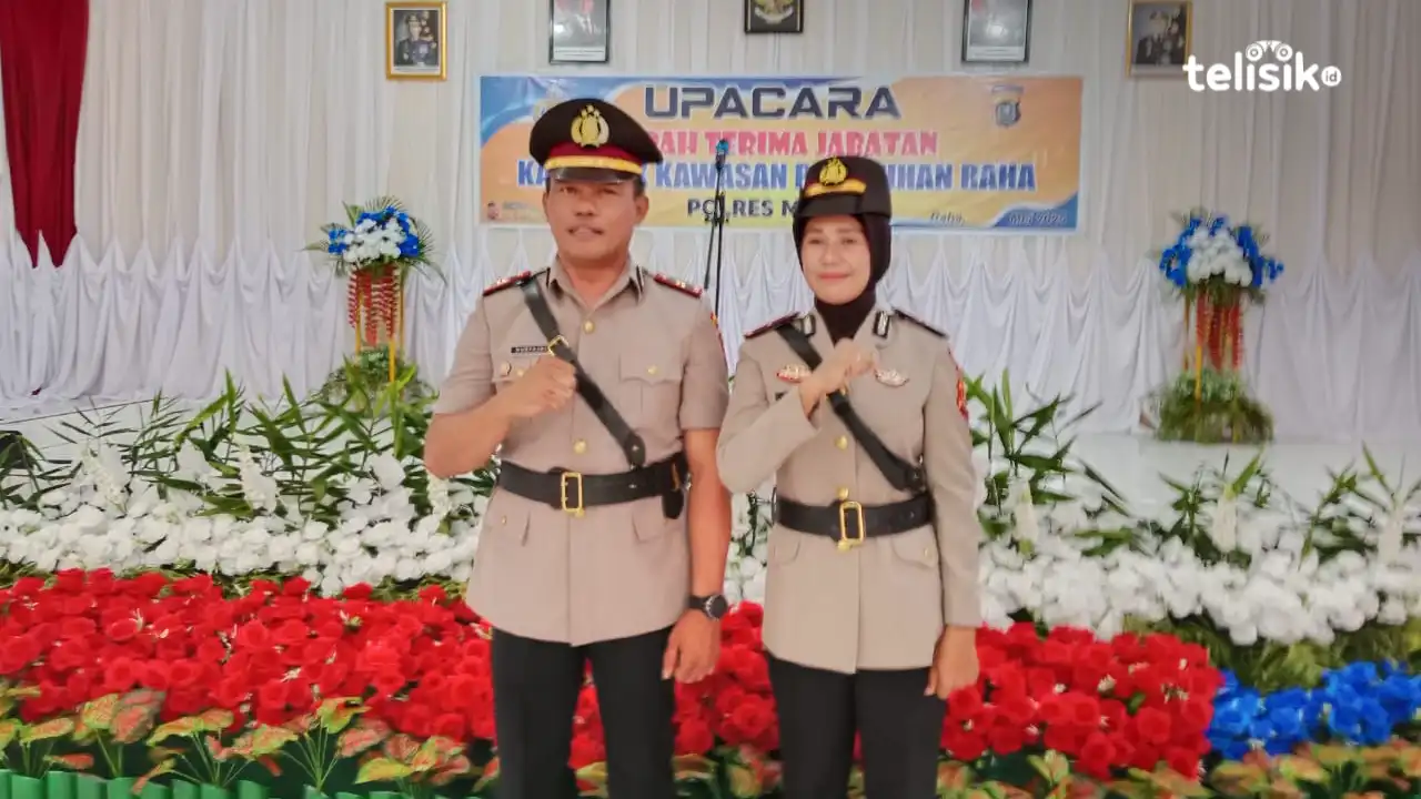 Ketgam: Kapolsek KPPP, Ipda Sarini usai serah terima jabatan. Foto: Sunaryo/Telisik.