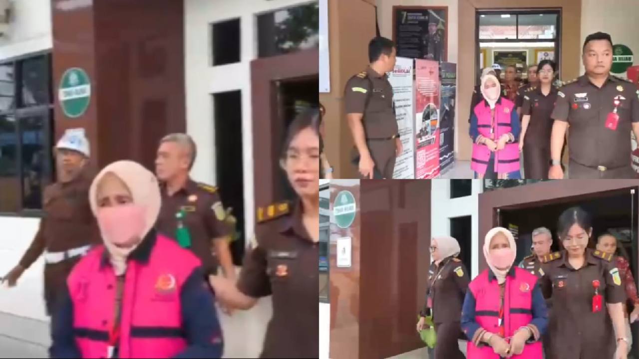 Sempat beralasan sakit, Eks Sekda Kota Kendari, Nahwa Umar resmi ditahan dalam kasus korupsi anggaran belanja tahun 2020, Senin (5/5/2025). Foto: Ist.