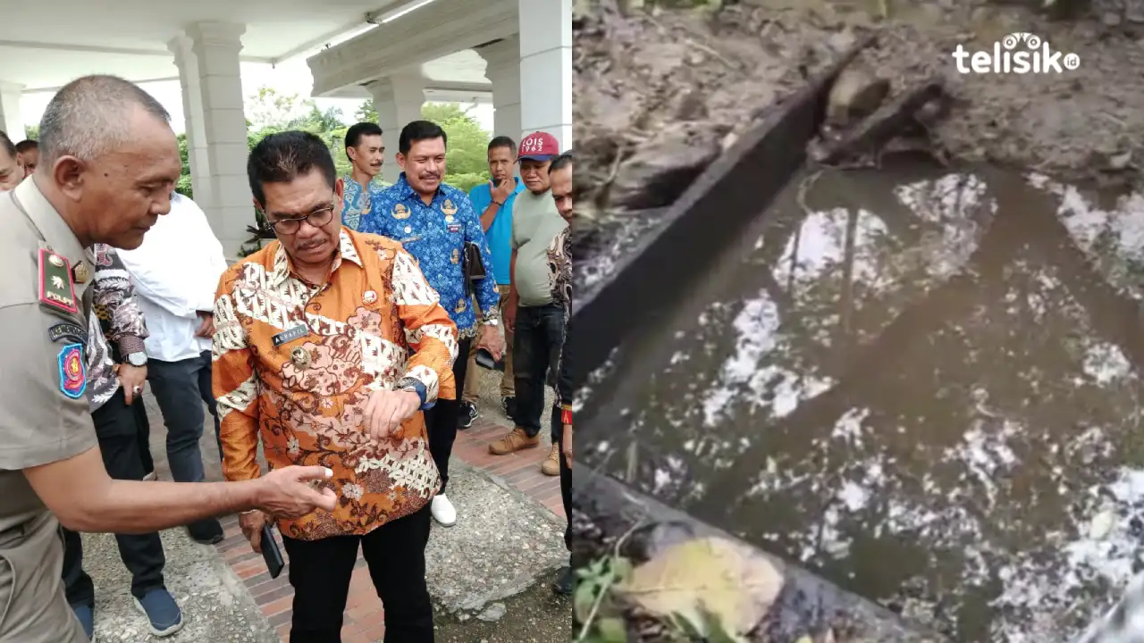 Sumur minyak yang ditemukan di Desa Moolo dan Wabup Muna, La Ode Asrafil Ndoasa mencoba membakar minyak itu. Foto: Sunaryo/Telisik.
