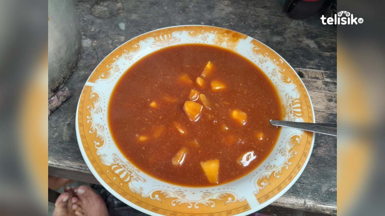 Kolak ubi talas saat dihidangkan. Foto: R Anugrah/Telisik