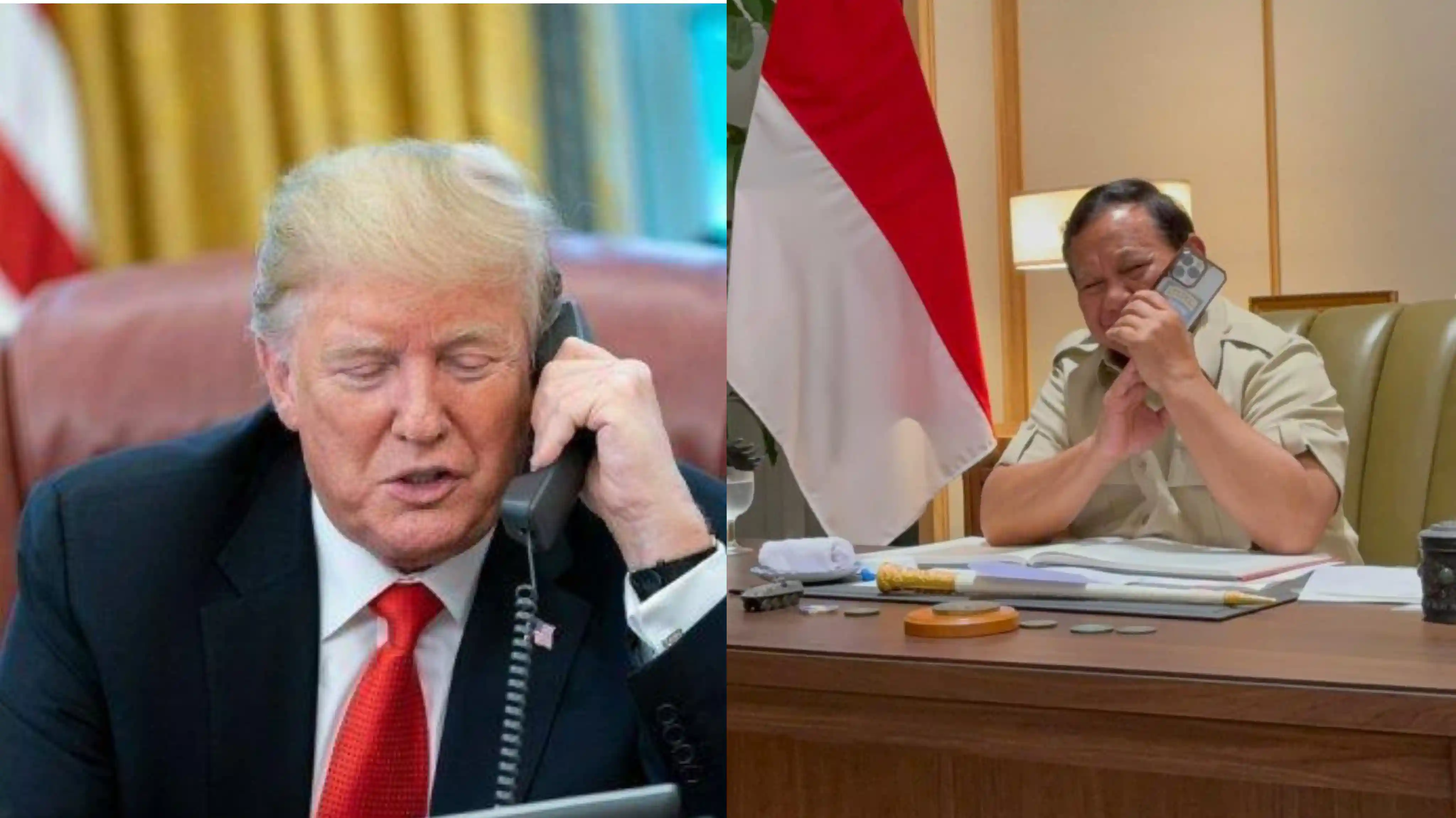 Perbincangan Presiden Donald Trump dan Presiden Prabowo sepakat permudah akses dagang pangan dan pesawat. Foto: Repro Presidenri.go.id