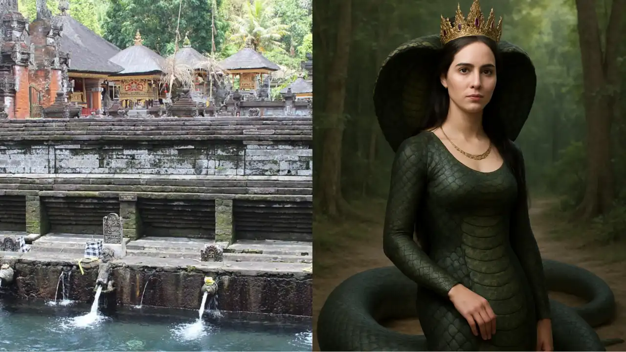 Sosok wanita berkepala ular cantik bermahkota muncul di lokasi sakral. Foto: Repro Trapvidsor.