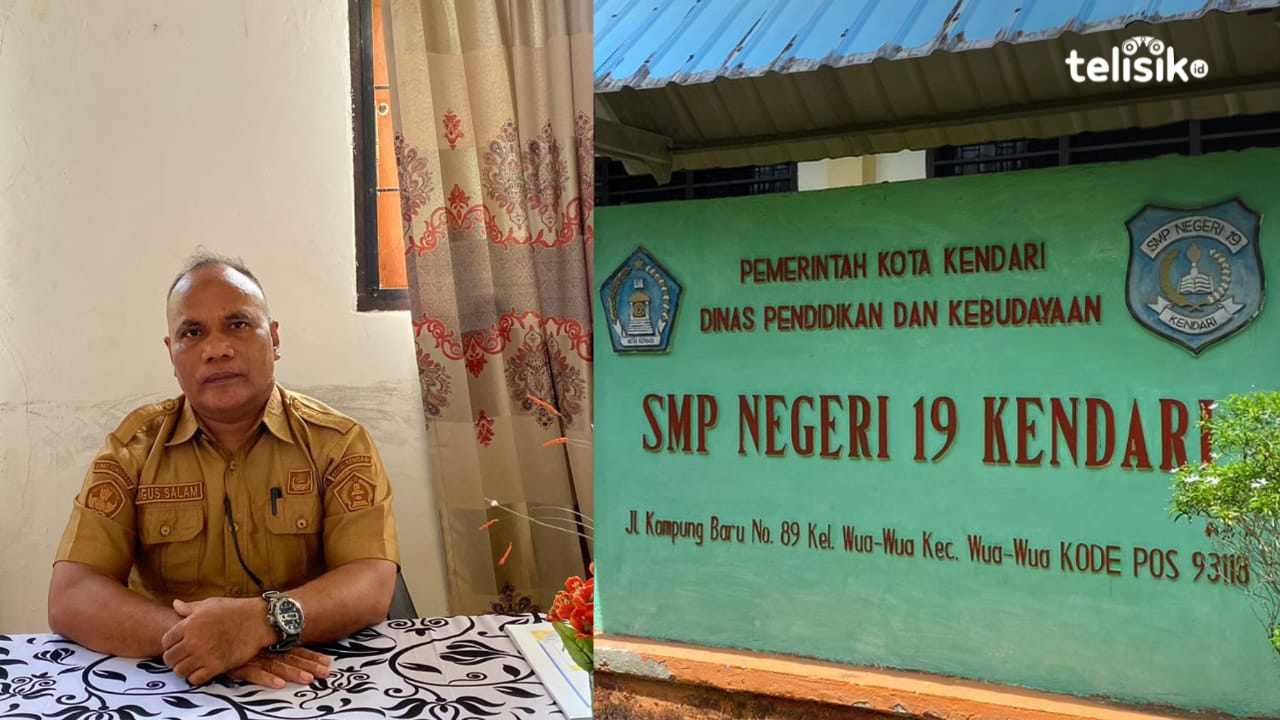 Plt Kepala SMPN 19 Kendari, Agus Salam mengaki pihak sekolah aktif  mengembangkan program ekstrakurikuler. Foto: Nukma Amelia Safitri Sagita/Telisik.