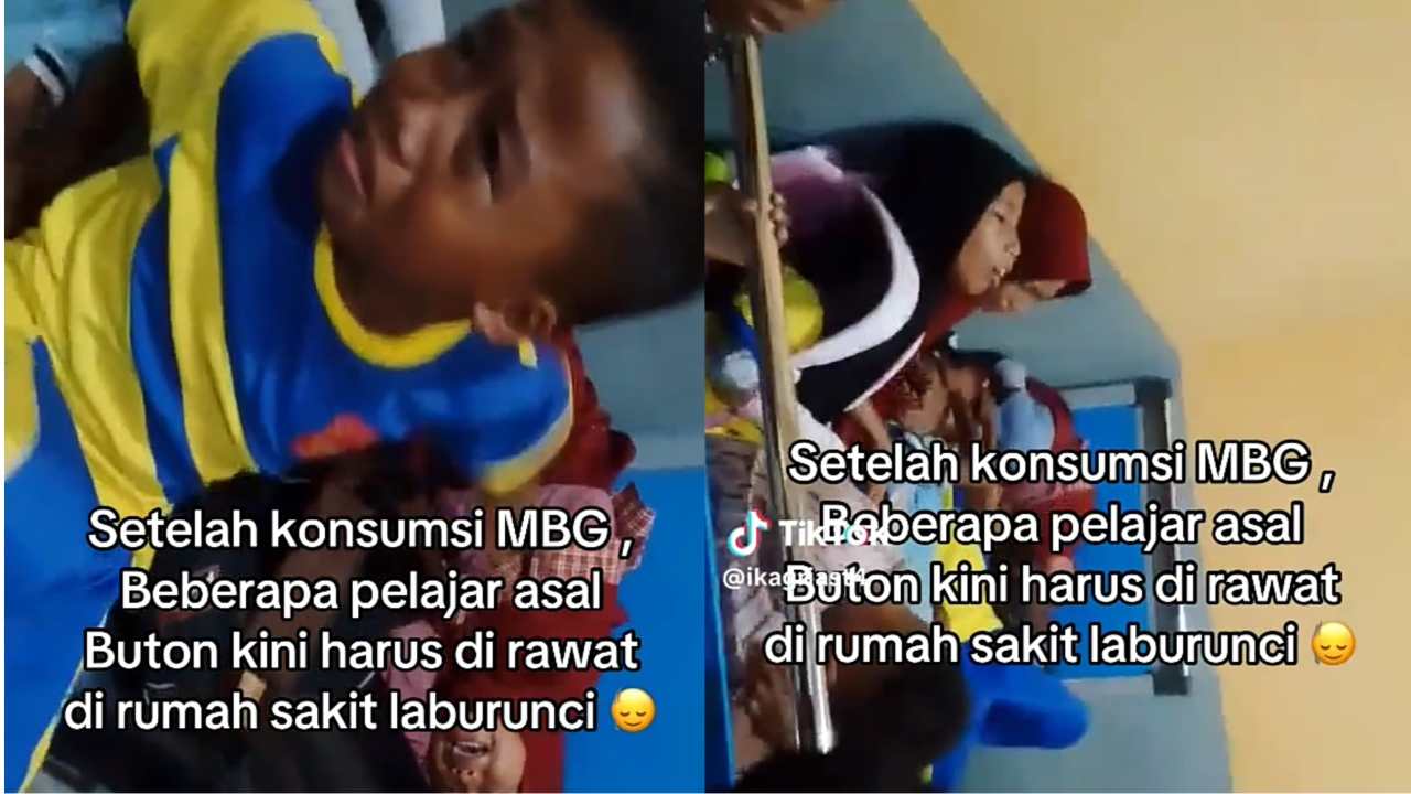 Video siswa SD di Buton sakit pasca konsumsi MBG. Foto: Screenshot video