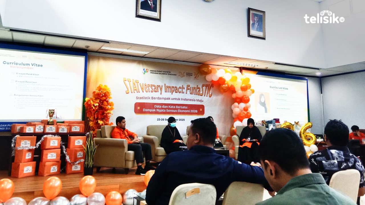 Literasi Statistik dan Sosialisasi Sensus Ekonomi 2026 yang diselenggarakan oleh BPS Sultra di Kendari, Jumat (26/9/2025). Foto: Andi Makhrunnisa/Telisik