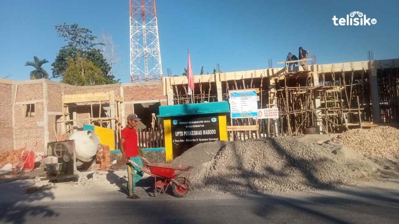 Proyek pembangunan Puskesmas Madodo yang didampingi Kejari Muna. Foto : Sunaryo/Telisik