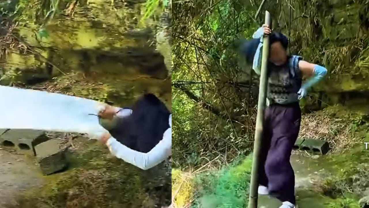 Gua unik di Chongqing China ini mengeluarkan angin kencang sepanjang tahun. Foto: Repro Screenshot YouTube