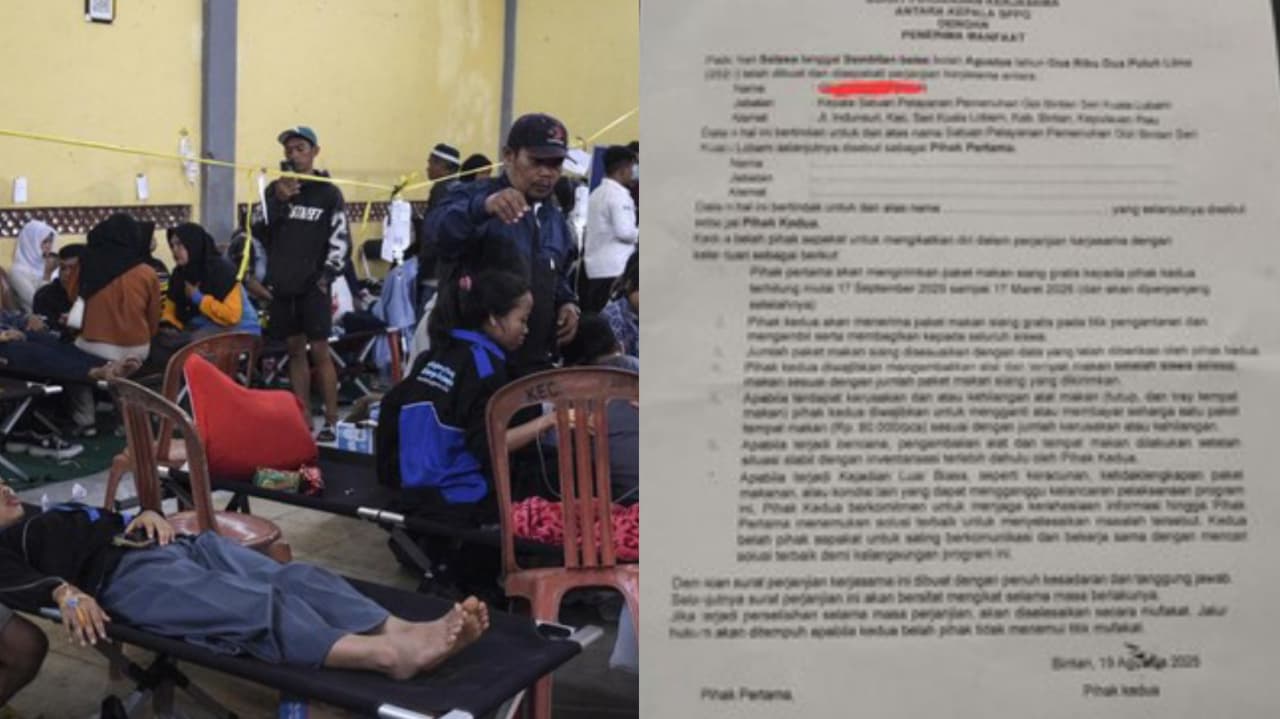 Surat perjanjian rahasiakan kasus keracunan MBG viral, kepala sekolah akui terpaksa menandatangani. Foto: Repro CNN Indonesia.