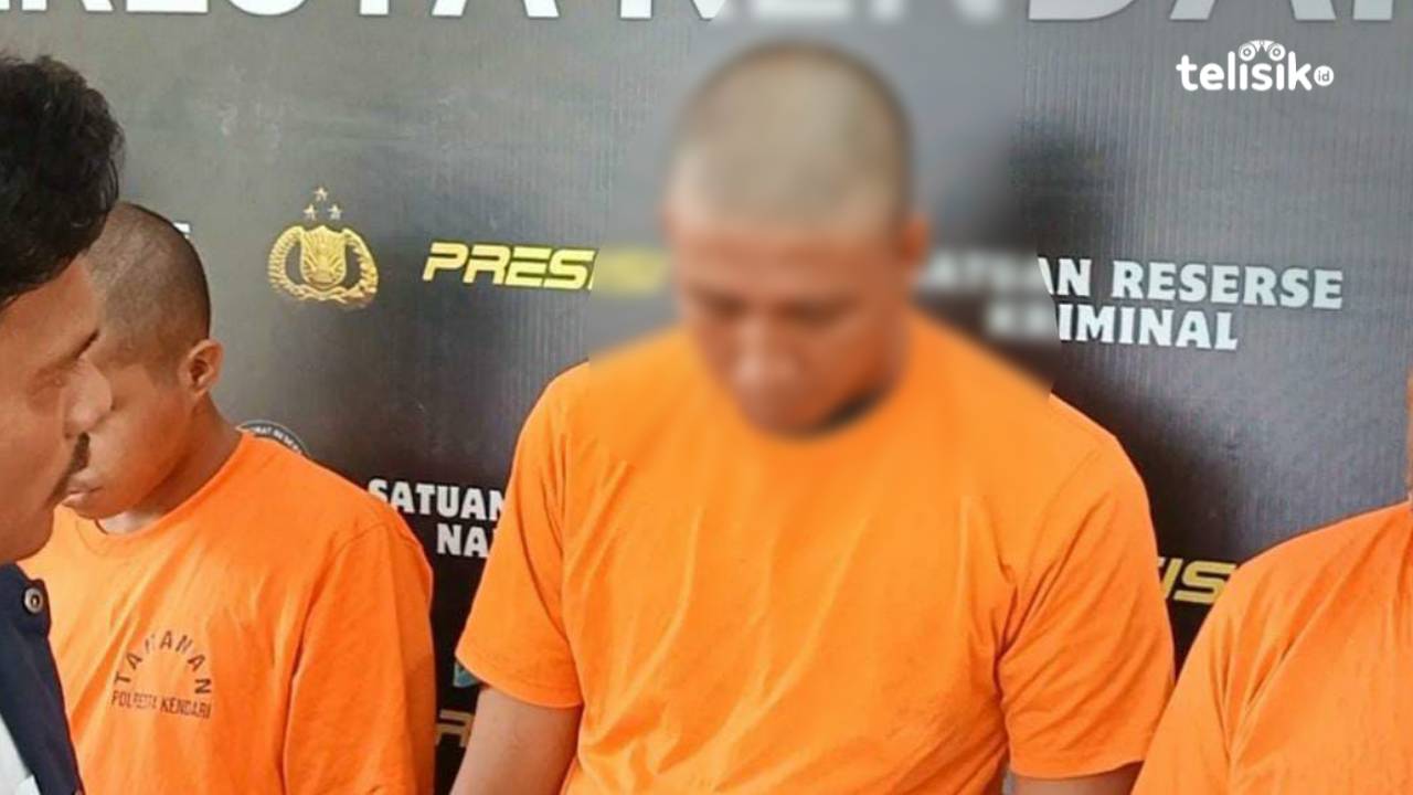 Pelaku berinisial MH yang sudah berhasil ditangkap atas kasus persetubuhan pelajar di Konawe Kepulauan. Foto: Gede Suyana Sriski/Telisik.