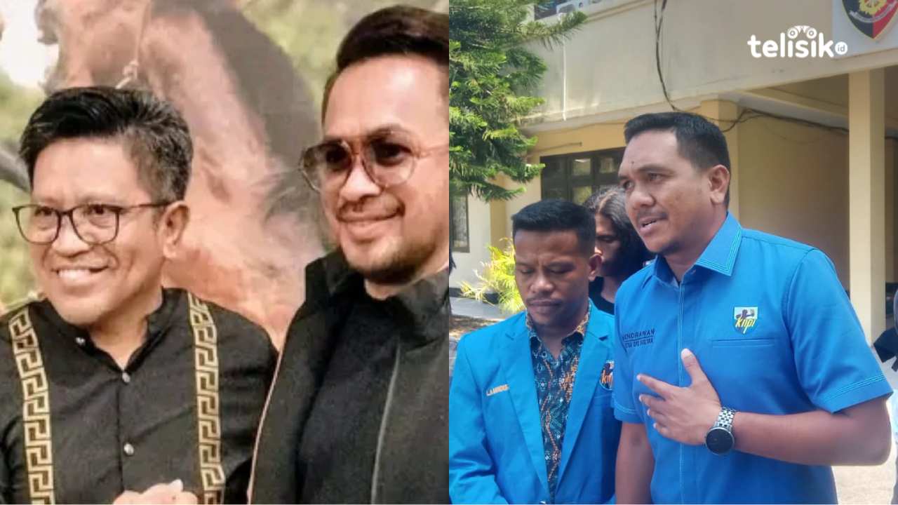 Sejumlah pemuda yang tergabung dalam KNPI Sultra dan Mahasiswa Muna Muhamadiyah saat melaporkan Kedis Kominfo Sultra, Ridwan Badallah di Polda. Rabu (15/10/2005). Foto: Ist, Hamlin/Telisik.