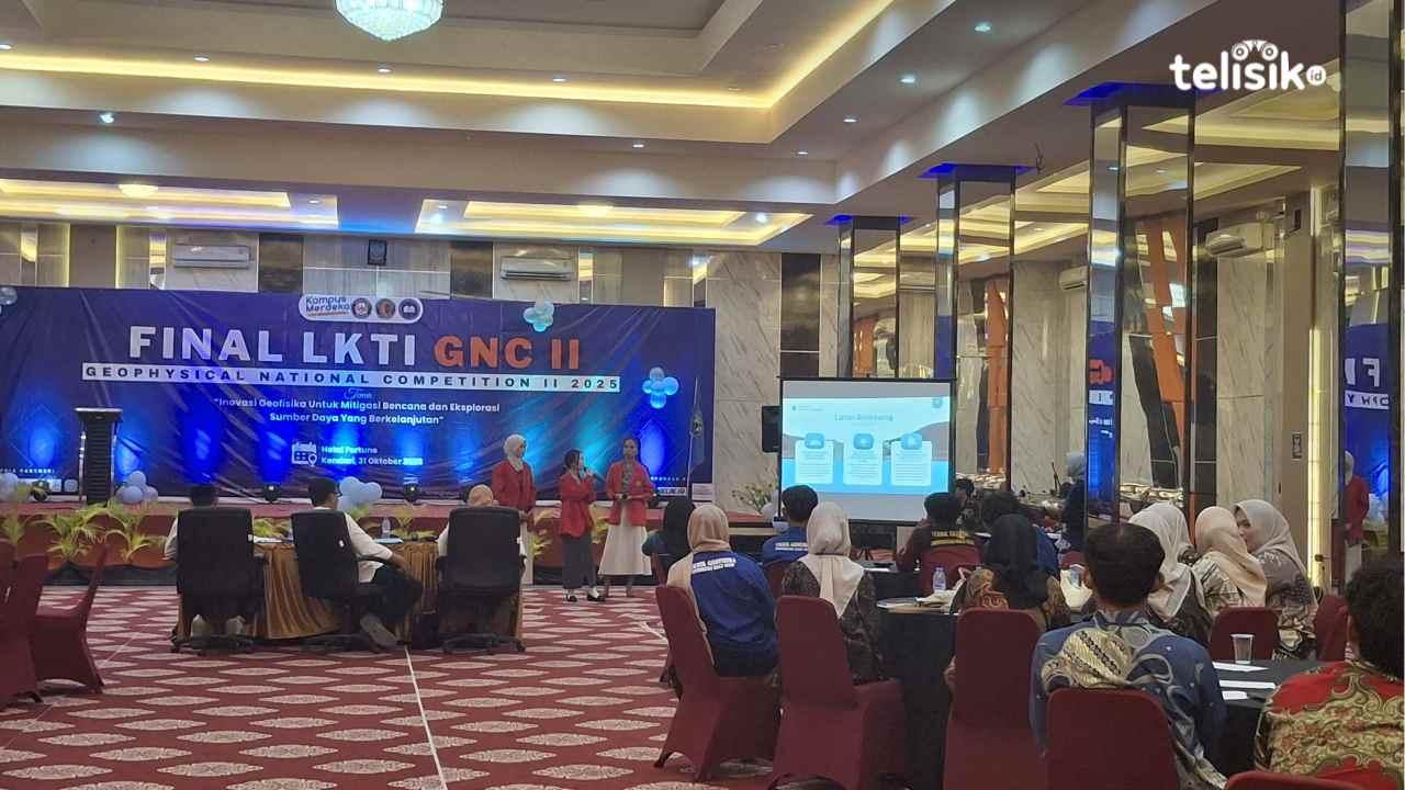 Final LKTI Geophysical National Competition II 2025 yang diselenggarakan HIMA-TG UHO Kendari, Jumat (31/10/2025).  Foto: Ahmad Ramdhani Suala/Telisik