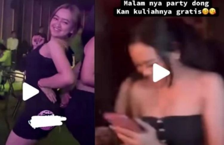 Seorang mahasiswi UNS penerima KIP-K viral karena gaya hidup hedon dan aksi dugemnya. Foto: Repro Korankota.